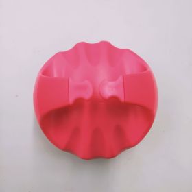 Factory Direct Sales Amazon Hot Sale Hand-held Silicone Shampoo Brush Massage Brush Shampoo Comb Bath Massage Tool (Option: Red)
