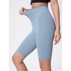 JupiterGear High-Rise Long Shorts (Color: Light Blue, size: 4)