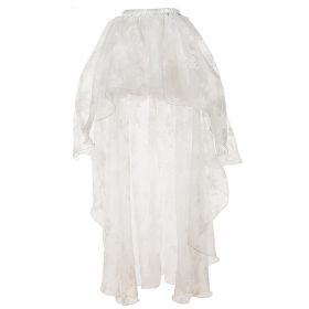 Korean-style Embroidered Floor-length Bridal Wedding Dress Long Sleeve Lace Slim-fit Slimming Irregular Half-length (Option: White-XL)