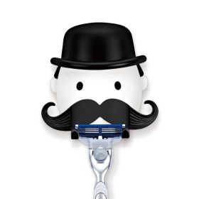 Punch-free Beard Shaver Holder Wall Hanging (Option: White)